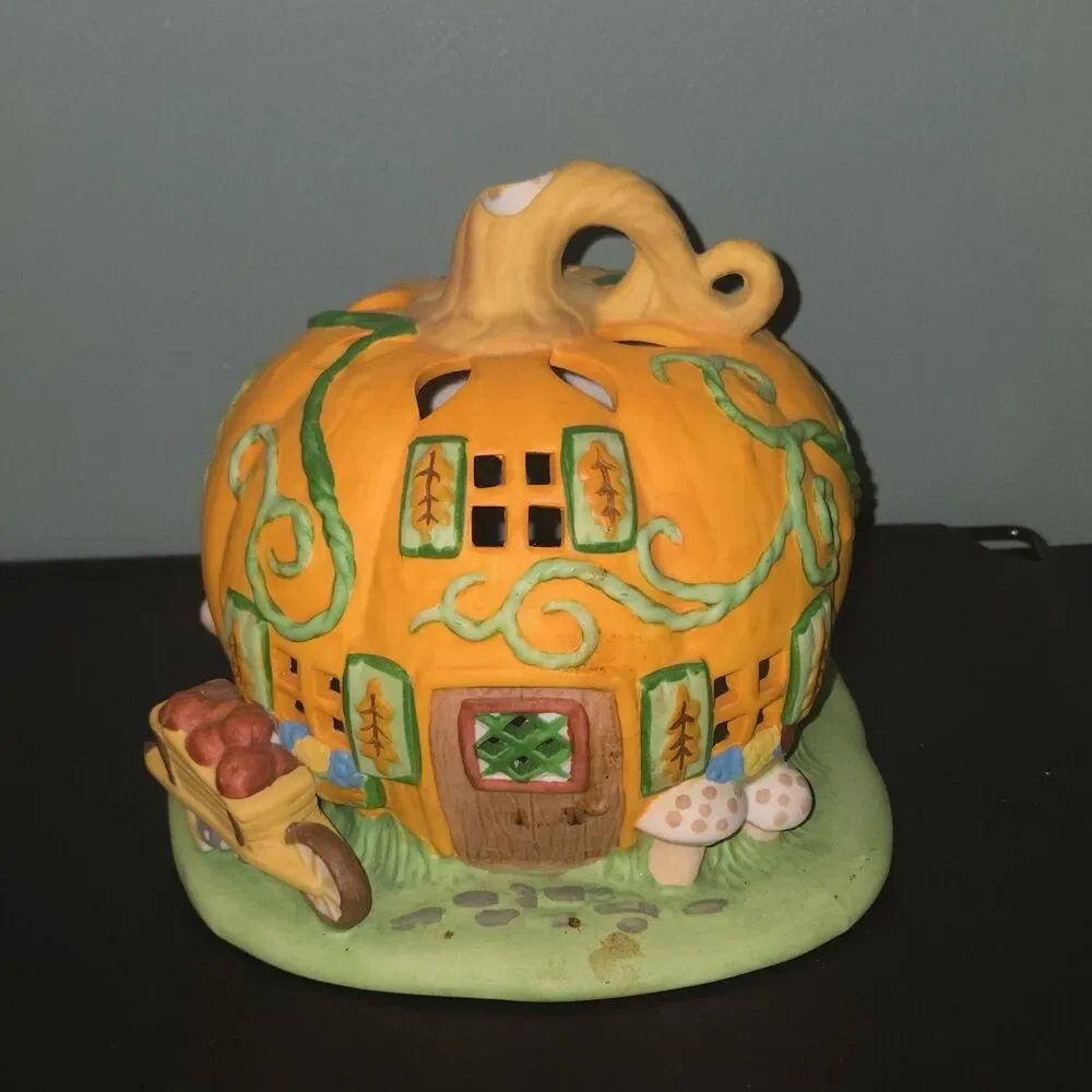 PartyLite Pumpkin Patch House - Ceramic Tealight Votive Candle Holder - Picture 2 of 8